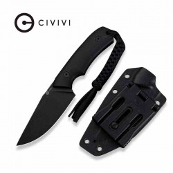Couteau Bushcraft Survie Civivi Gander Black Lame Acier 14C28N Manche Micarta Étui Kydex CIVC24058B2 - Livraison Gratuite