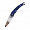 Couteau QSP Dolphin Blue Lame Acier 14C28N Miroir Manche Resin Liner Lock KIVT QS161E - Livraison Gratuite