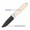 Couteau SRM Terrier White Lame Laminated 140Cr Manche G10 Ambi-Lock Clip SRM258LGX2 - Livraison Gratuite