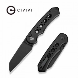 Couteau Civivi Pragma Prime Black Button Lock Lame Wharncliffe Acier 14C28N Manche Alu KIVT CIVC240671 - Livraison Gratuite