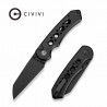 Couteau Civivi Pragma Prime Black Button Lock Lame Wharncliffe Acier 14C28N Manche Alu KIVT CIVC240671 - Livraison Gratuite