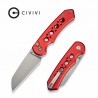 Couteau Civivi Pragma Prime Red Button Lock Lame Wharncliffe Acier 14C28N Manche Alu KIVT CIVC240672 - Livraison Gratuite