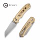 Couteau Civivi Pragma Prime Champagne Button Lock Lame Wharncliffe Acier 14C28N Manche Alu KIVT CIVC240673 - Livraison Gratuite