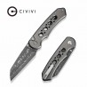 Couteau Civivi Pragma Prime Damas Button Lock Lame Damas Wharncliffe Manche Alu KIVT CIVC24067DS1 - Livraison Gratuite