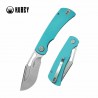 Couteau Kubey Gurkha Blue Lame Kukri Acier 14C28N Manche G-10 Blue KIVT Linerlock KUB397B - Livraison Gratuite