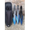 Set 6 Couteaux à Lancer Rite Edge Lames Acier Inox Bleues et Noires Monobloc Étui Nylon CN211536BL - Livraison Gratuite