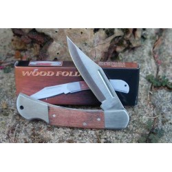 Lot de 3 Couteau Pliant Rite Edge Lockback Style Buck Lame Clip Point 3Cr13 Manche Bois Marron CN211164 - Livraison Gratuite