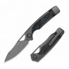 Couteau Kizer Ara Lame Acier S45VN Stonewash Manche Titane & Camo Carbone Liner Lock KI3729A2 - Livraison Gratuite