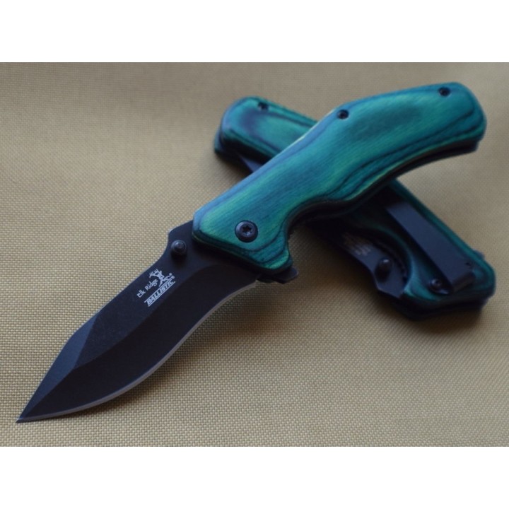 Lot de Couteaux - 3 Elk Ridge Green Wood Handle A/O Acier 440 Manche Bois ERA013GW - Livraison Gratuite