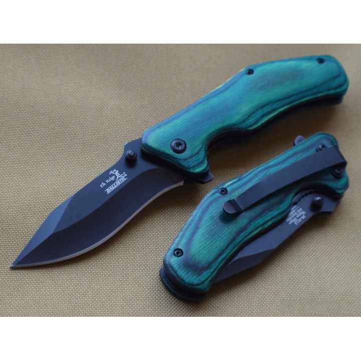 Lot de Couteaux - 3 Elk Ridge Green Wood Handle A/O Acier 440 Manche Bois ERA013GW - Livraison Gratuite