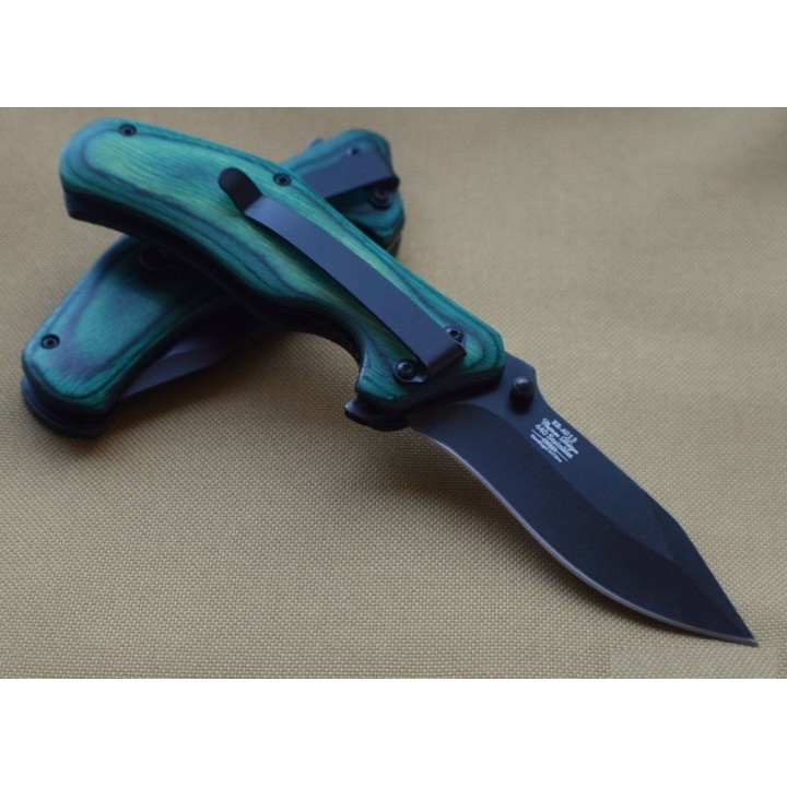 Lot de Couteaux - 3 Elk Ridge Green Wood Handle A/O Acier 440 Manche Bois ERA013GW - Livraison Gratuite