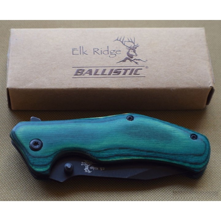 Lot de Couteaux - 3 Elk Ridge Green Wood Handle A/O Acier 440 Manche Bois ERA013GW - Livraison Gratuite
