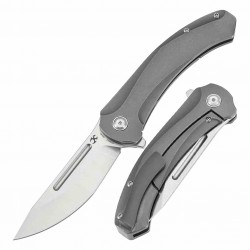 Couteau Kansept Hira Lame Tanto Acier CPM S35VN Satin Manche Titane Gris Frame Lock KIVT K1090A3 - Livraison Gratuite