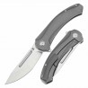 Couteau Kansept Hira Lame Tanto Acier CPM S35VN Satin Manche Titane Gris Frame Lock KIVT K1090A3 - Livraison Gratuite