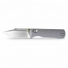 Couteau Vosteed Vombat Crossbar Lock Lame Bowie Acier M390 Satin Manche Aluminium Gray VOSA4101 - Livraison Gratuite