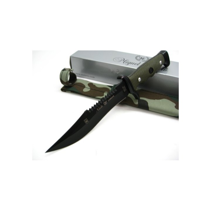 Couteau de Combat Nieto Cuchillo Linea Combate Acier AN-58 Scie Manche ABS Etui Camouflage NIE3002 - Livraison Gratuite