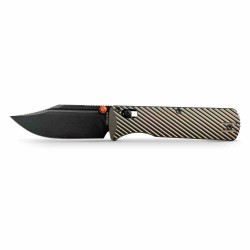 Couteau Vosteed Vombat Crossbar Lock Lame Bowie Acier M390 Satin Manche Aluminium Olive VOSA4102 - Livraison Gratuite