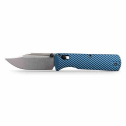 Couteau Vosteed Vombat Crossbar Lock Lame Bowie Acier M390 SW Manche Aluminium Blue VOSA4108 - Livraison Gratuite