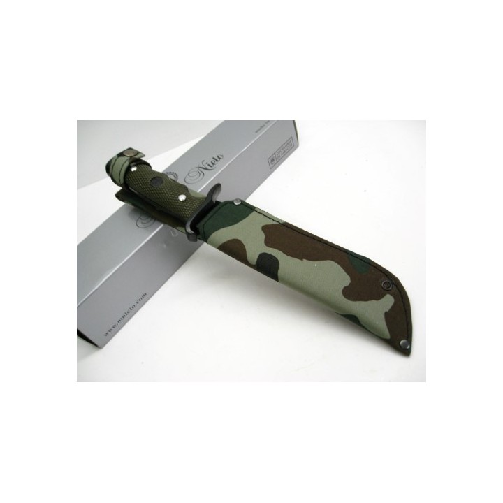 Couteau de Combat Nieto Cuchillo Linea Combate Acier AN-58 Scie Manche ABS Etui Camouflage NIE3002 - Livraison Gratuite
