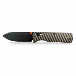 Couteau Vosteed Vombat Crossbar Lock Lame Zulu Acier M390 BLK Manche Aluminium Olive VOSA4105 - Livraison Gratuite