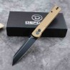 Couteau Defcon Operator Lame Tanto Reverse Acier 14C28N Noir Manche Aluminium Tan TD013DM - Livraison Gratuite