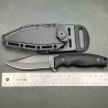 Couteau à Lame Fixe WithArmour Lame Clip Point Acier Inoxydable Noire Manche ABS Noir WARG2E49 - Livraison Gratuite
