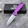 Couteau Defcon Tier 1 Lame Sheepsfoot Acier 14C28N Manche Alu Purple Button-Lock TD014PP - Livraison Gratuite