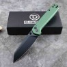 Couteau Defcon Tier 2 Lame Sheepsfoot Acier 14C28N Manche Alu OD Green Button-Lock TD015OD - Livraison Gratuite