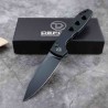 Couteau Defcon Ghost Lame Sheepfoot Acier 14C28N Noire Manche Alu Noir Buttonlock TD016BK - Livraison Gratuite
