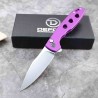 Couteau Defcon Ghost Purple Lame Sheepsfoot Acier 14C28N Manche Alu Buttonlock TD016PP - Livraison Gratuite