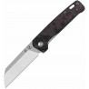 Couteau QSP Penguin V2 Sheepfoot Acier D2 Satin Manche Carbone Rouge Liner Lock QS130V2F1 - Livraison Gratuite