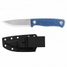 Couteau Bushcraft SRM Bushcut 702T-ME Lame Acier 14C28N Manche Micarta Bleu Étui Kydex SRM702TME - Livraison Gratuite