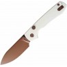 Couteau Vosteed Raccoon White Lame Drop Point Acier 14C28N Cuivre Dune Manche G10 Top Liner Lock VOSA2913 - Livraison Gratuite