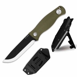 Couteau Kizer Polaris Green Lame Acier Carbone 1095 Scandi Manche G10 Étui Kydex KI1100A2 - Livraison Gratuite