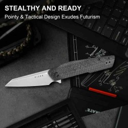 Couteau Kizer Skinner Lame Reverse Tanto Acier Nitro-V Manche Micarta Noir Liner Lock KIV3725A2 - Livraison Gratuite