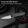 Couteau Kizer Skinner Lame Reverse Tanto Acier Nitro-V Manche Micarta Noir Liner Lock KIV3725A2 - Livraison Gratuite