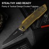 Couteau Kizer Skinner Lame Reverse Tanto Acier Nitro-V Noire Manche PEI Jaune Liner Lock KIV3725A1 - Livraison Gratuite