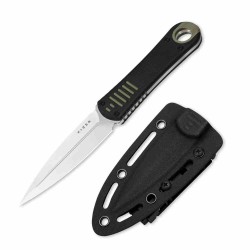 Couteau Kizer Hidden Agenda Lame Dague Acier AEB-L Manche G10 Black/Green Gaine Kydex KI1083A2 - Livraison Gratuite