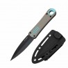 Couteau Kizer Hidden Agenda Lame Dague Acier AEB-L Noire Manche G10 Gris/Bleu Gaine Kydex KI1083A3 - Livraison Gratuite