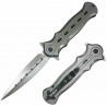Couteau ElitEdge A/O Lame Dague Acier 8Cr13MoV Manche Acier Linerlock Clip EE10B010GY - Livraison Gratuite