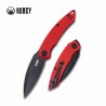 Couteau Kubey Leaf Lame Spear Point Acier AUS-10 Black Manche G10 Rouge Linerlock KIVT KUB333B - Livraison Gratuite
