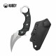 Couteau Kubey Velociraptor Black Karambit Lame Trailing Point Acier 14C28N Manche G10 Étui Kydex KUB448A - Livraison Gratuite