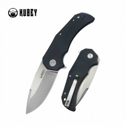 Couteau Kubey Bravo One Lame Drop Point Acier AUS-10 Manche G10 Noir Linerlock IKBS KUB319H - Livraison Gratuite