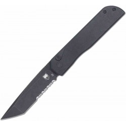 Couteau Cobratec Prowler Button Lock Lame Tanto D2 Serr Manche G10 Noir - Clip CBTPLRBKBTS - Livraison Gratuite