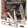 Set 2 Couteaux Remington Turkey Boite Collector Cadeau Lames Acier Inoxydable Manches Os R15687 - Livraison Gratuite