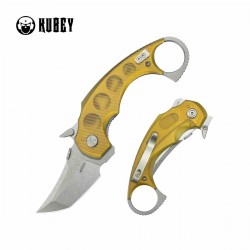 Couteau Kubey Jaw Karambit Lame Tanto Acier 14C28N Manche Ultem Translucide Linerlock KIVT KUB439C - Livraison Gratuite