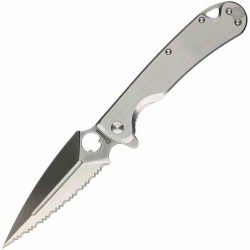 Couteau Daggerr Knives Arrow Lame Spear Point D2 Serr Satin Manche Acier Frame Lock Clip DGRF21FSSS - Livraison Gratuite