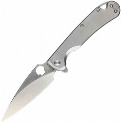 Couteau Daggerr Knives Zhalo Lame Spear Point Acier D2 Satin Manche Acier Inox Frame Lock Clip DGRF22FSS - Livraison Gratuite