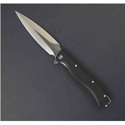 Couteau Daggerr Knives Vendetta Lame Dagger Acier VG10 Manche G-10/Acier Frame Lock Clip DGRVDBKST - Livraison Gratuite