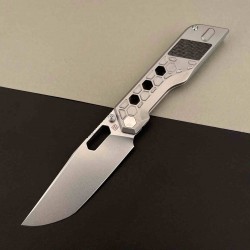 Couteau Artisan Cutlery Beest Lame Acier S35VN SW Manche Titane/Fibre Carbone Frame Lock ATZ1878GGY - Livraison Gratuite
